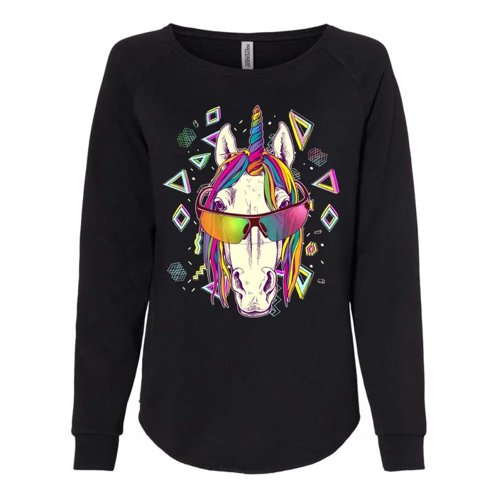 Retro 80's Eighties Rainbow Unicorn Womens California Wash Sweatshirt