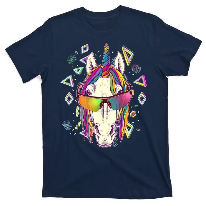 Retro 80's Eighties Rainbow Unicorn T-Shirt