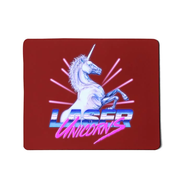 Retro 80's Eighties Laser Unicorns Mousepad