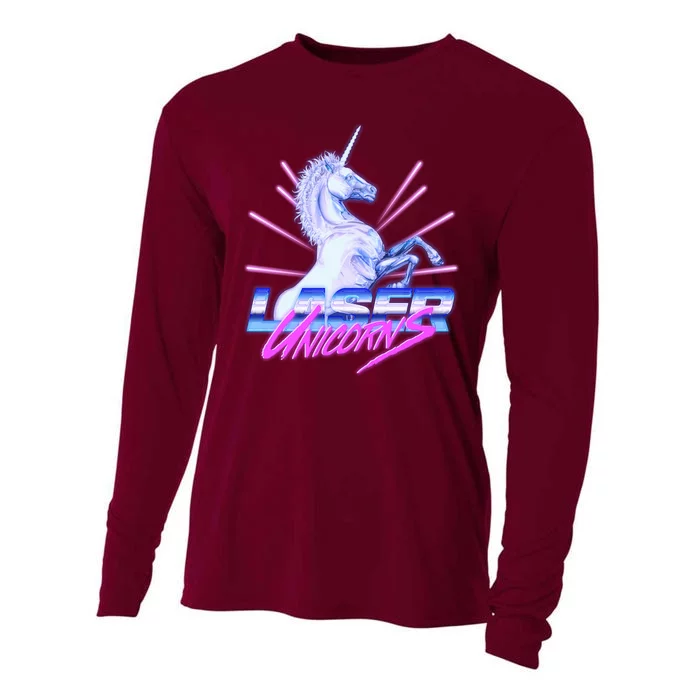 Retro 80's Eighties Laser Unicorns Cooling Performance Long Sleeve Crew