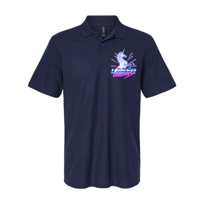 Retro 80's Eighties Laser Unicorns Softstyle Adult Sport Polo