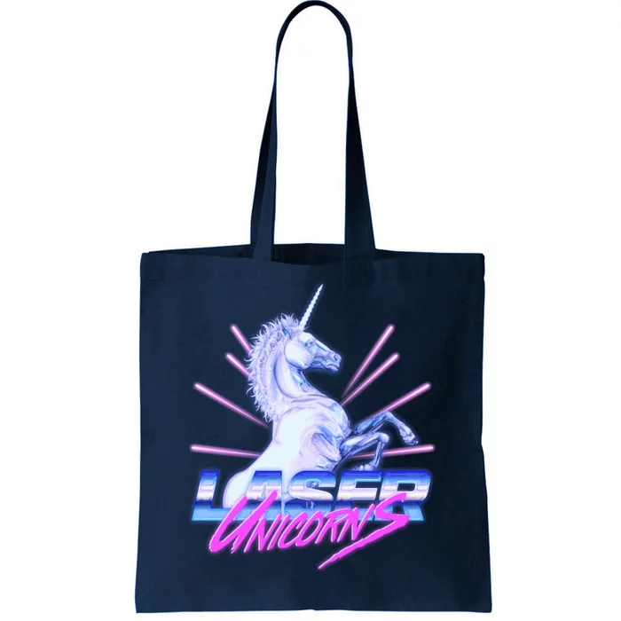 Retro 80's Eighties Laser Unicorns Tote Bag