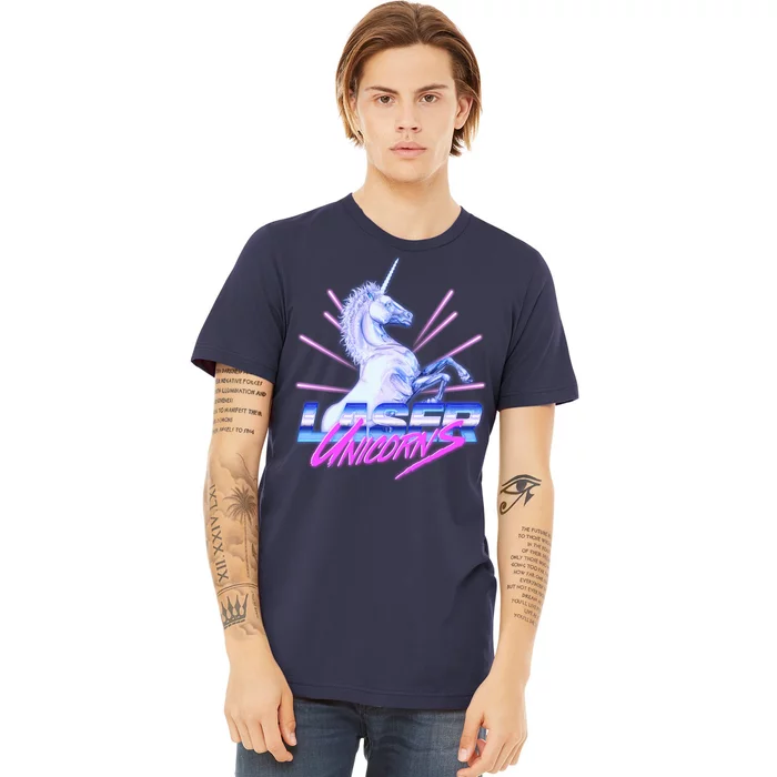 Retro 80's Eighties Laser Unicorns Premium T-Shirt