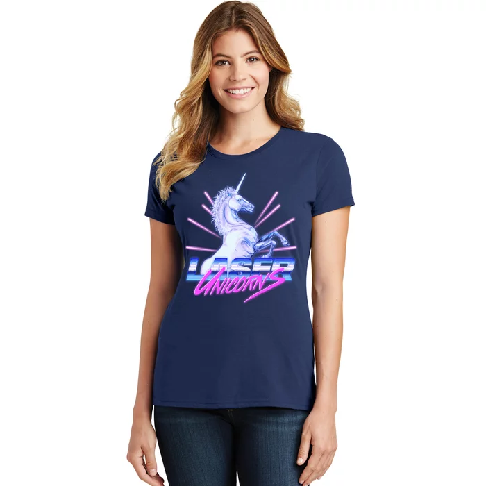 Retro 80's Eighties Laser Unicorns Women's T-Shirt