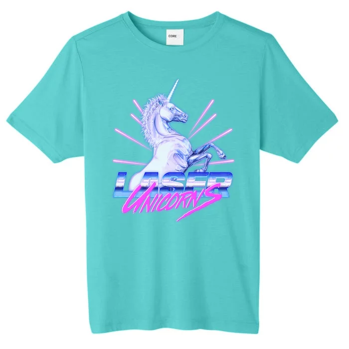 Retro 80's Eighties Laser Unicorns ChromaSoft Performance T-Shirt