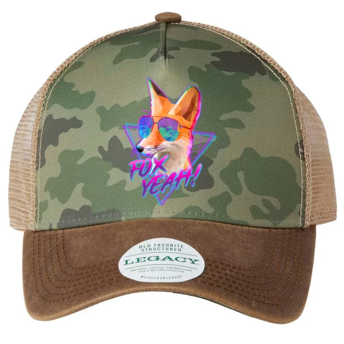 Retro 80's Eighties Polygon Fox Yeah Legacy Tie Dye Trucker Hat