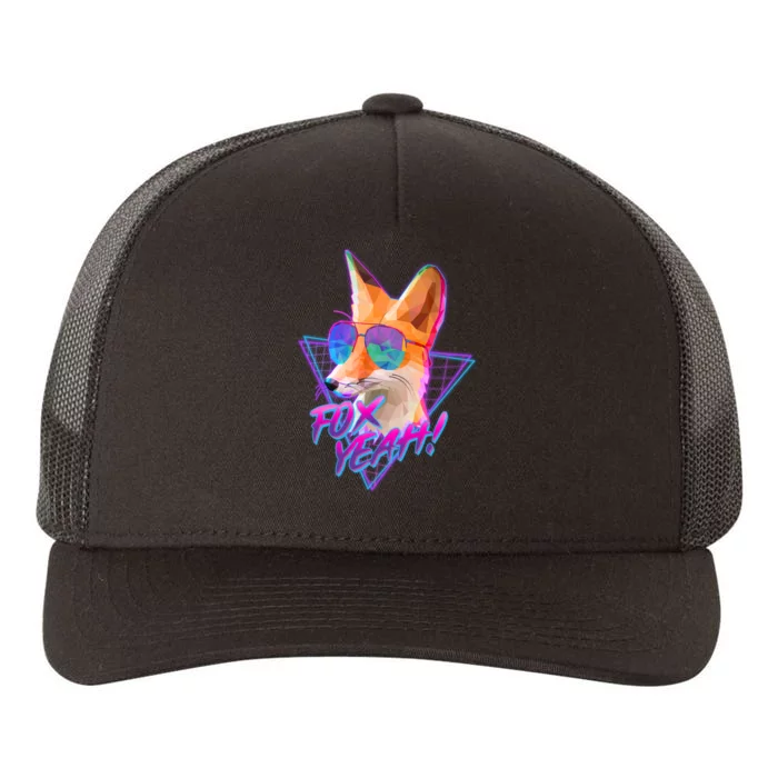 Retro 80's Eighties Polygon Fox Yeah Yupoong Adult 5-Panel Trucker Hat