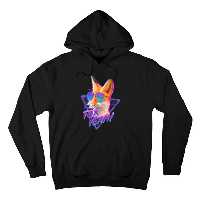 Retro 80's Eighties Polygon Fox Yeah Hoodie