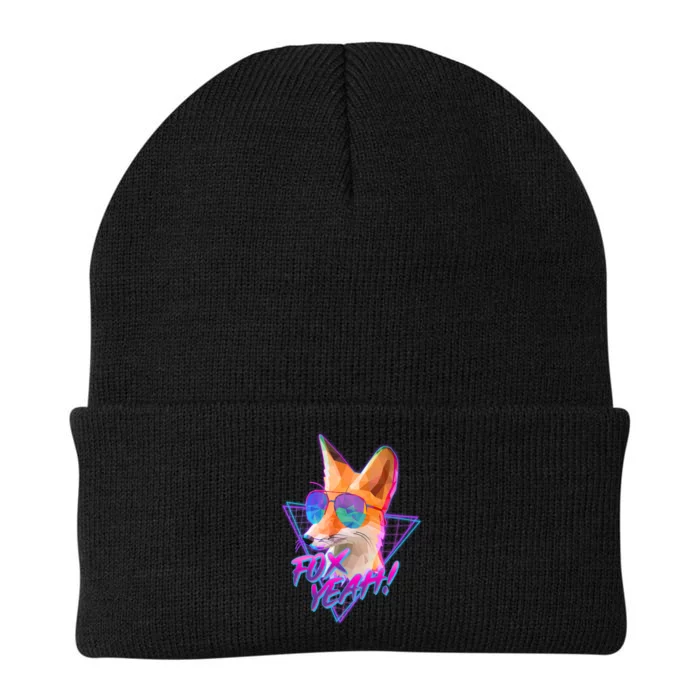 Retro 80's Eighties Polygon Fox Yeah Knit Cap Winter Beanie