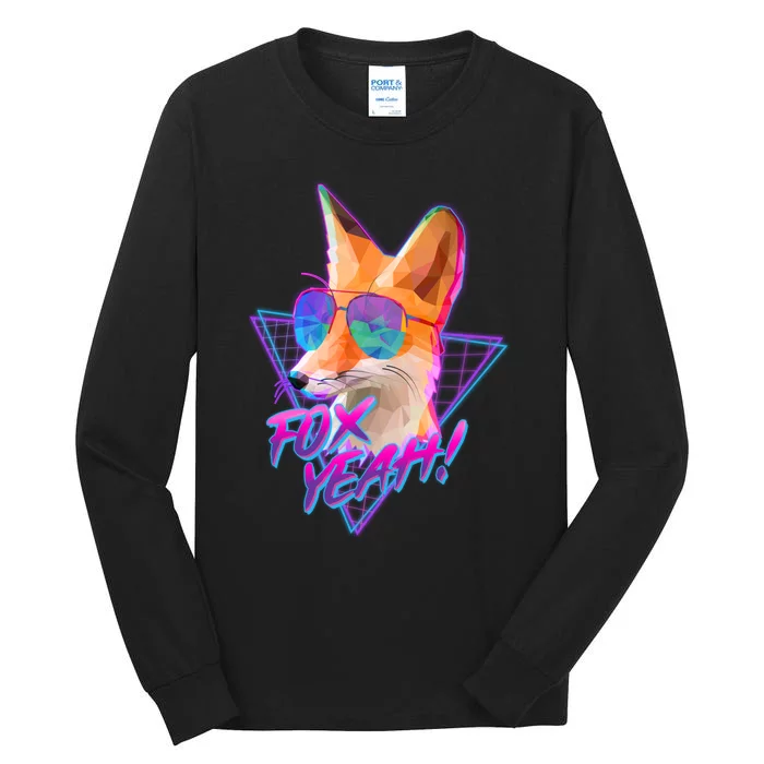 Retro 80's Eighties Polygon Fox Yeah Tall Long Sleeve T-Shirt