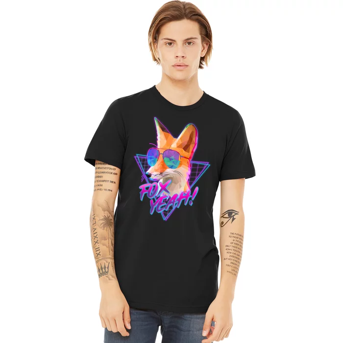 Retro 80's Eighties Polygon Fox Yeah Premium T-Shirt