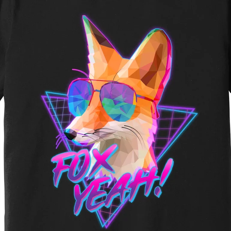 Retro 80's Eighties Polygon Fox Yeah Premium T-Shirt