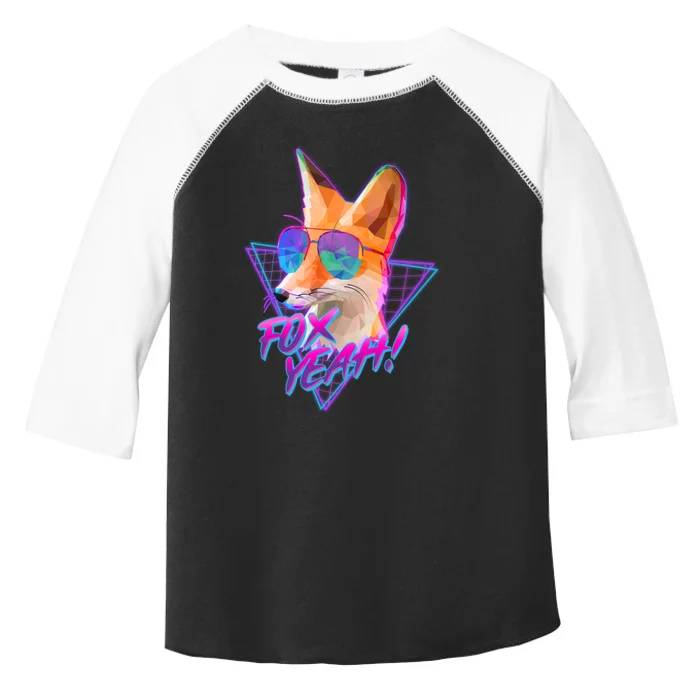 Retro 80's Eighties Polygon Fox Yeah Toddler Fine Jersey T-Shirt