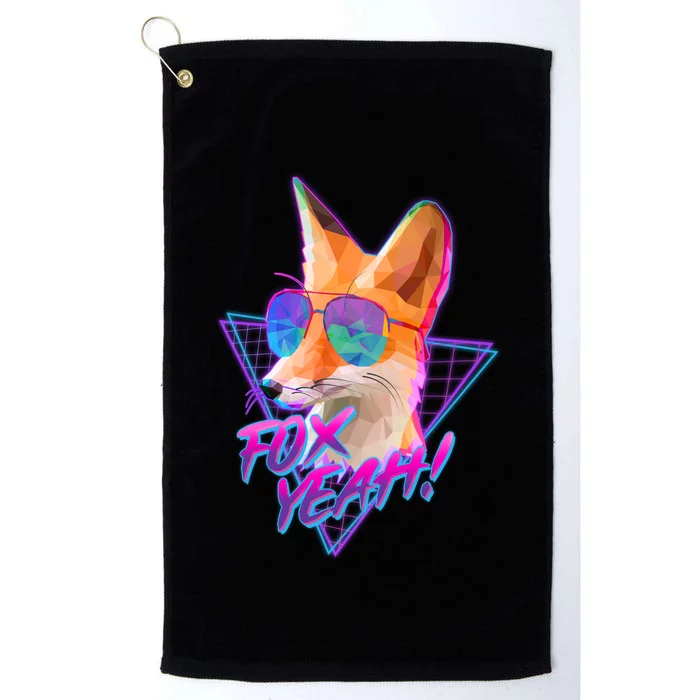 Retro 80's Eighties Polygon Fox Yeah Platinum Collection Golf Towel