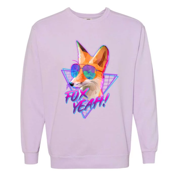 Retro 80's Eighties Polygon Fox Yeah Garment-Dyed Sweatshirt