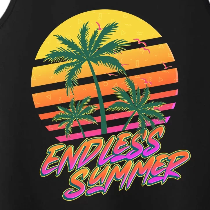 Retro 80s Eighties Tropical Endless Summer Performance Tank