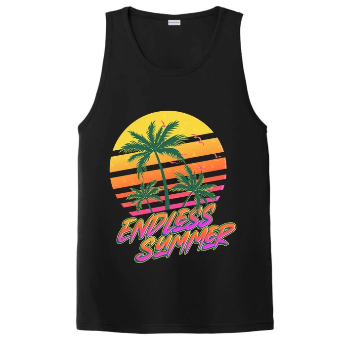 Retro 80s Eighties Tropical Endless Summer Performance Tank