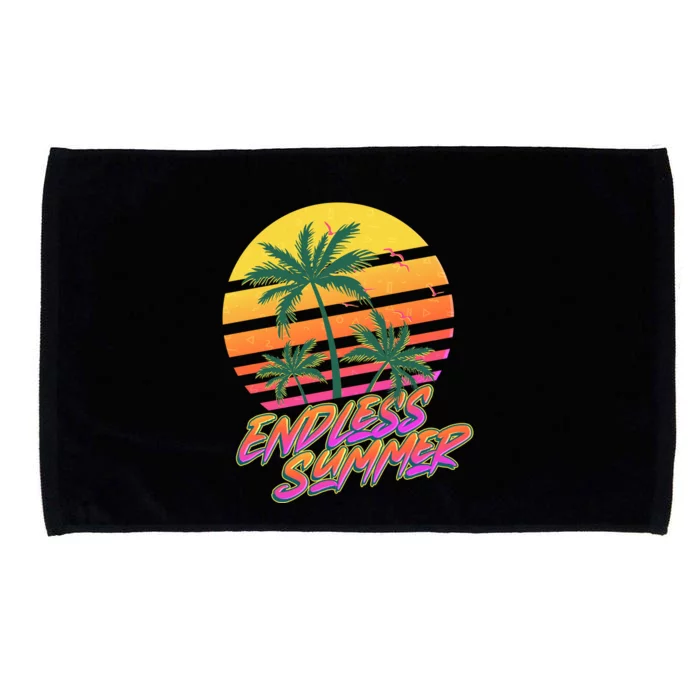 Retro 80s Eighties Tropical Endless Summer Microfiber Hand Towel