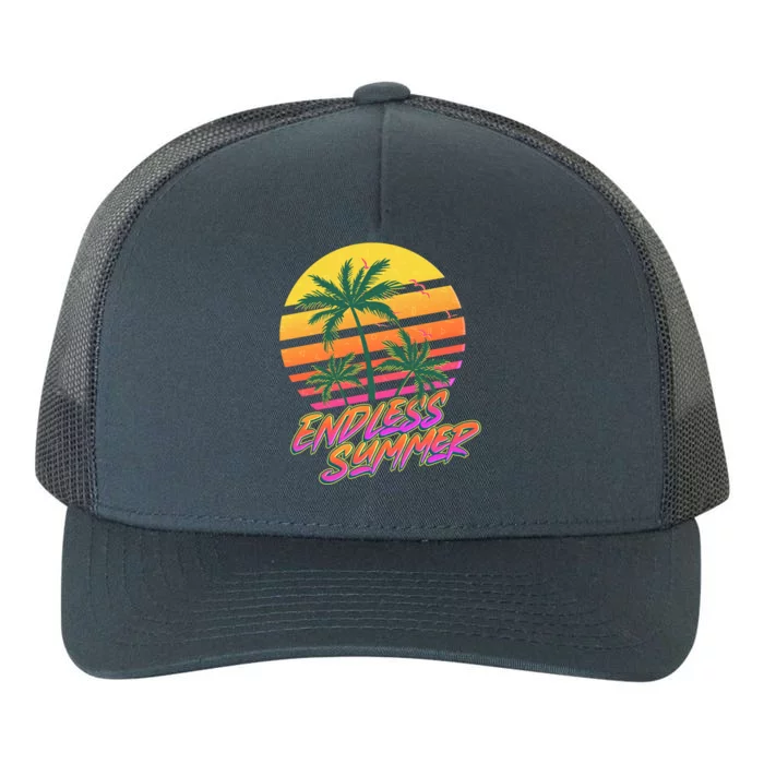 Retro 80s Eighties Tropical Endless Summer Yupoong Adult 5-Panel Trucker Hat