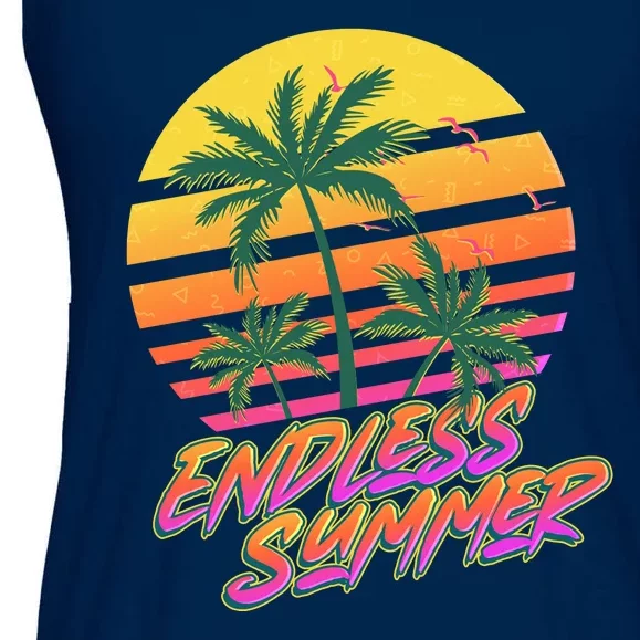 Retro 80s Eighties Tropical Endless Summer Ladies Essential Flowy Tank