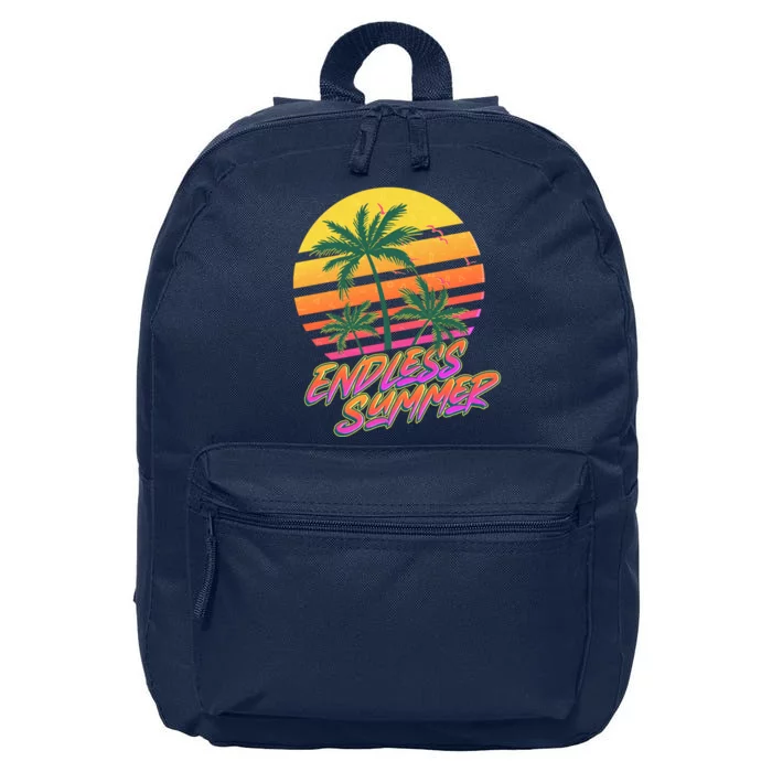 Retro 80s Eighties Tropical Endless Summer 16 in Basic Backpack