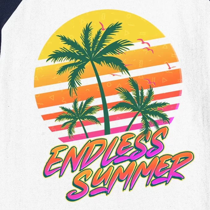 Retro 80s Eighties Tropical Endless Summer Baseball Sleeve Shirt