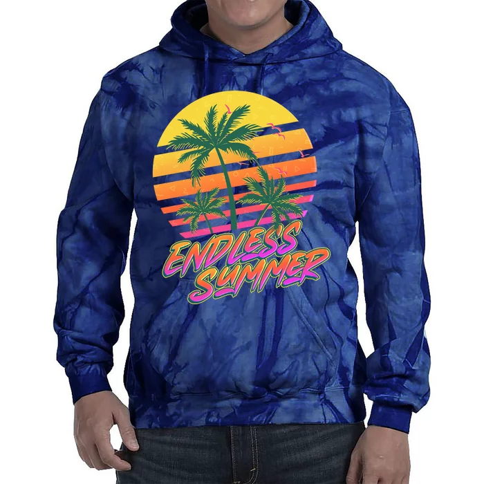 Retro 80s Eighties Tropical Endless Summer Tie Dye Hoodie