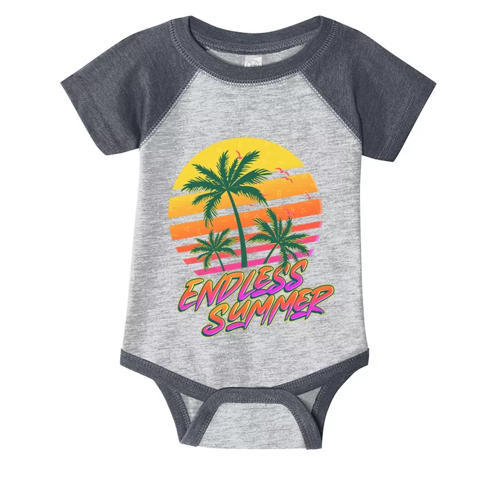 Retro 80s Eighties Tropical Endless Summer Infant Baby Jersey Bodysuit