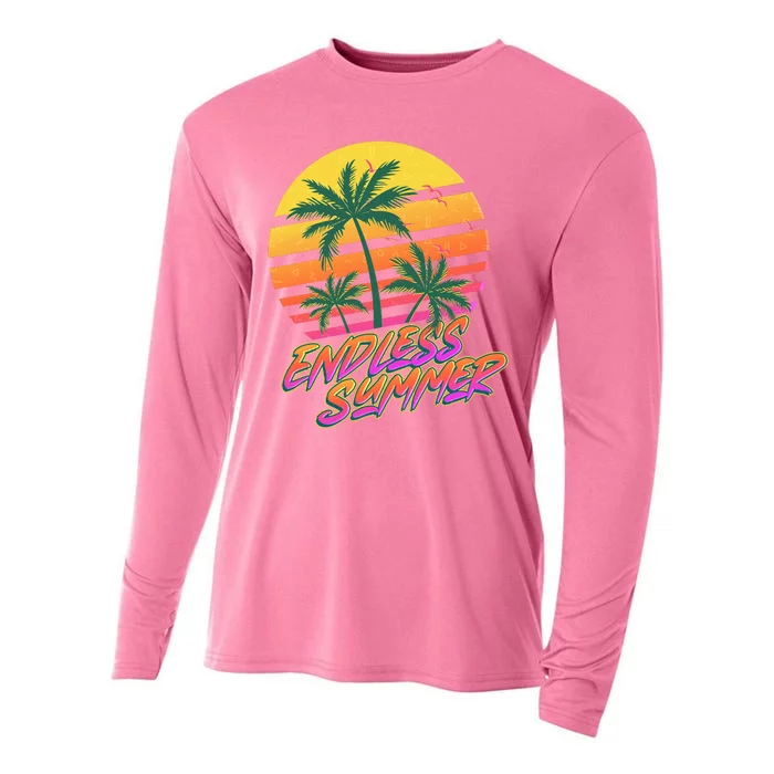 Retro 80s Eighties Tropical Endless Summer Cooling Performance Long Sleeve Crew