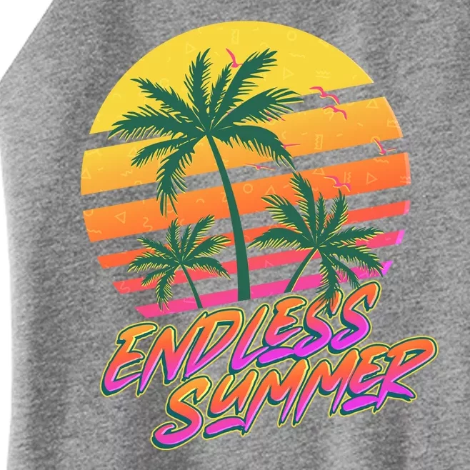 Retro 80s Eighties Tropical Endless Summer Women’s Perfect Tri Rocker Tank