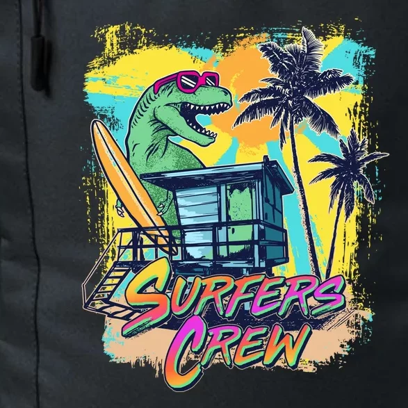 Retro 80s Eighties TRex Dinosaur Surfers Crew Daily Commute Backpack