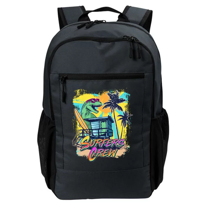 Retro 80s Eighties TRex Dinosaur Surfers Crew Daily Commute Backpack