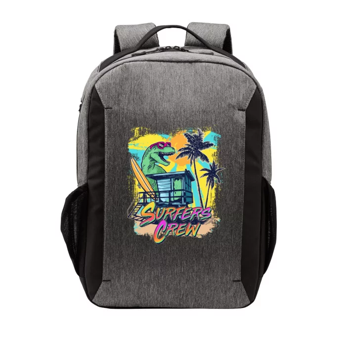 Retro 80s Eighties TRex Dinosaur Surfers Crew Vector Backpack