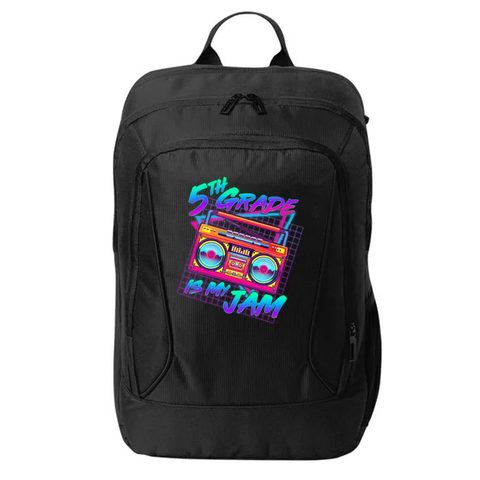 Retro 80's Fifth Grade Is My Jam Neon Boombox City Backpack