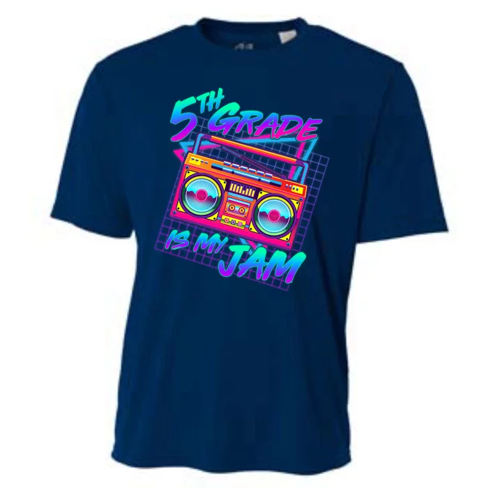 Retro 80's Fifth Grade Is My Jam Neon Boombox Cooling Performance Crew T-Shirt