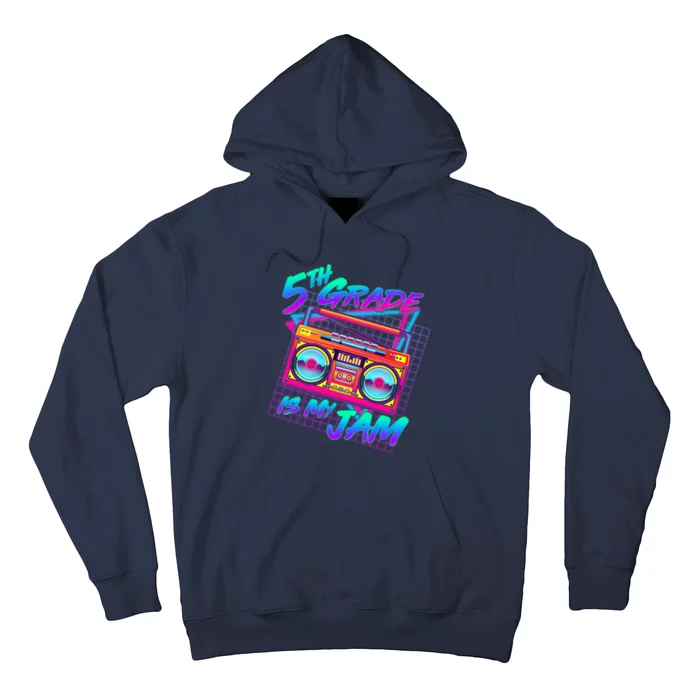 Retro 80's Fifth Grade Is My Jam Neon Boombox Hoodie