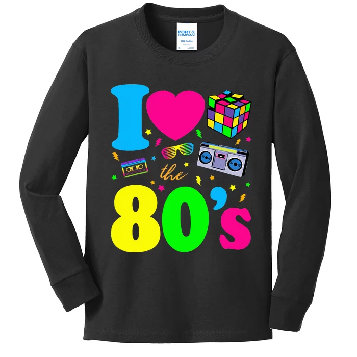 Retro 80s Fashion Trendy Kids Long Sleeve Shirt