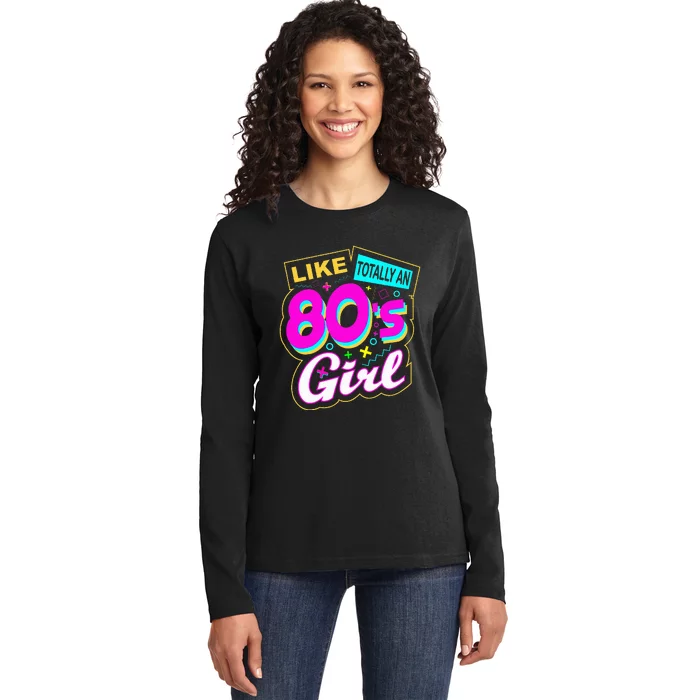 Retro 80's Fashion Throwback Party Lover Ladies Long Sleeve Shirt