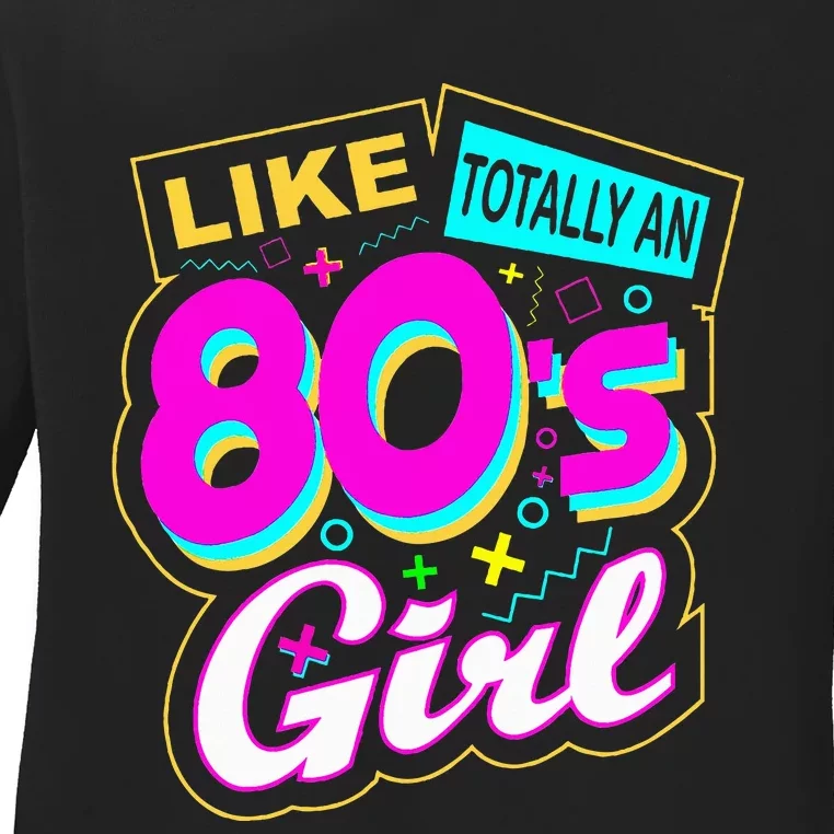 Retro 80's Fashion Throwback Party Lover Ladies Long Sleeve Shirt