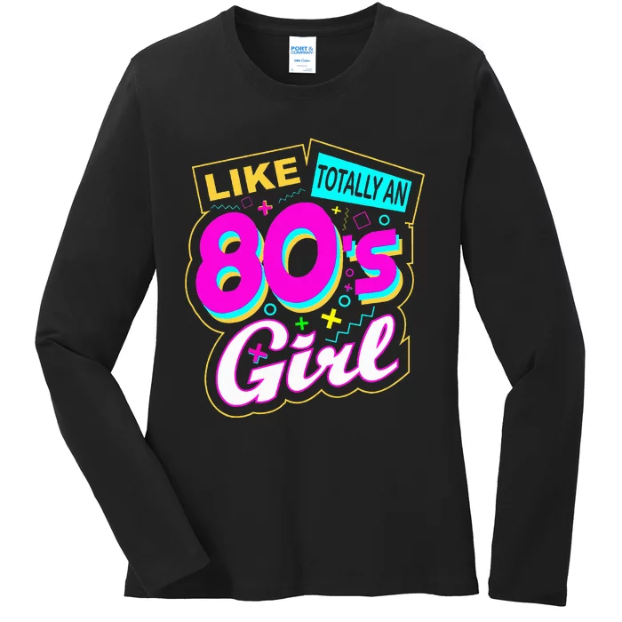 Retro 80's Fashion Throwback Party Lover Ladies Long Sleeve Shirt