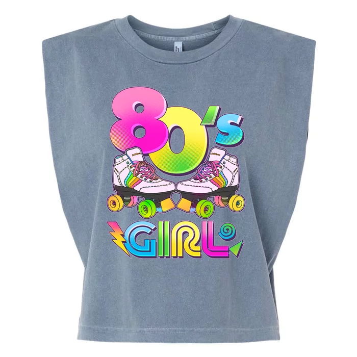 Retro 80's Girl Cute Roller Skates Garment-Dyed Women's Muscle Tee