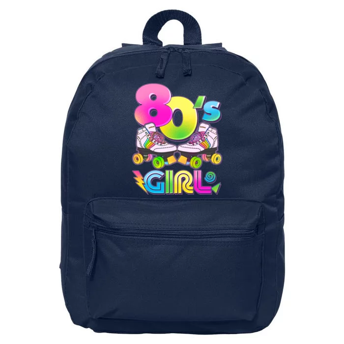 Retro 80's Girl Cute Roller Skates 16 in Basic Backpack