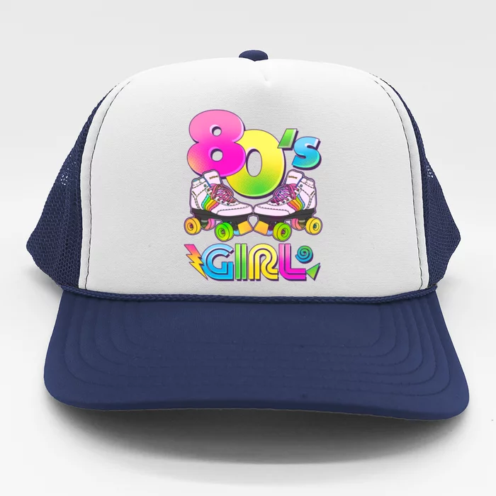 Retro 80's Girl Cute Roller Skates Trucker Hat