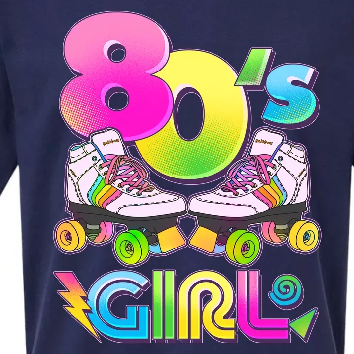 Retro 80's Girl Cute Roller Skates Sueded Cloud Jersey T-Shirt