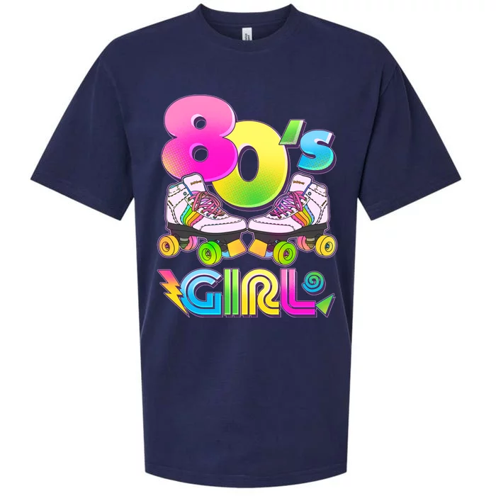 Retro 80's Girl Cute Roller Skates Sueded Cloud Jersey T-Shirt