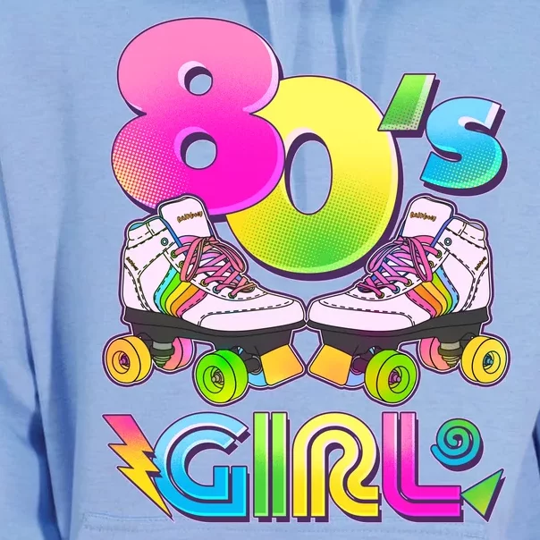 Retro 80's Girl Cute Roller Skates Unisex Surf Hoodie