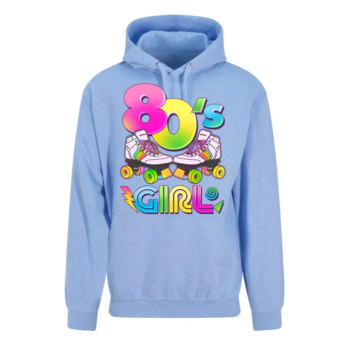 Retro 80's Girl Cute Roller Skates Unisex Surf Hoodie