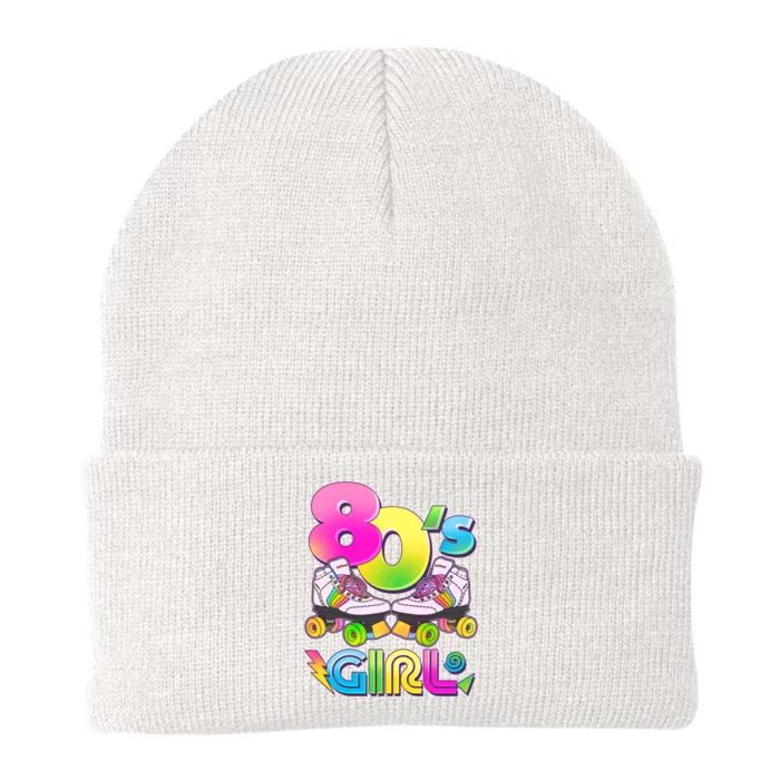 Retro 80's Girl Cute Roller Skates Knit Cap Winter Beanie