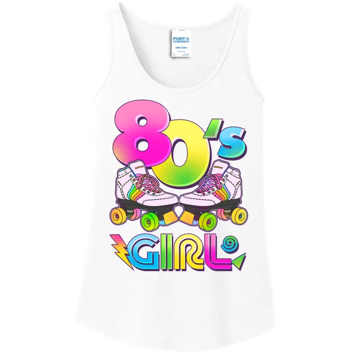 Retro 80's Girl Cute Roller Skates Ladies Essential Tank