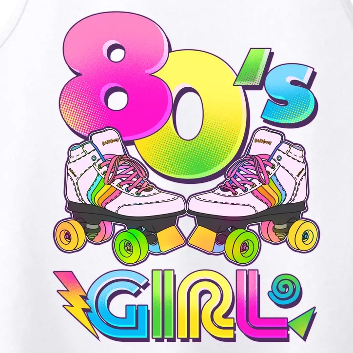 Retro 80's Girl Cute Roller Skates Performance Tank